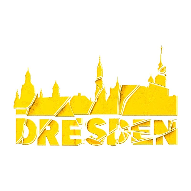 Dresden Germany City Font Skyline Broken