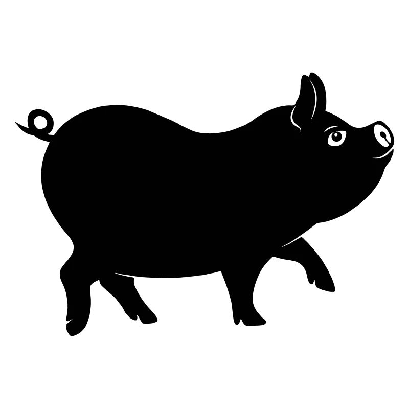 Pig shadow figure with curly tail