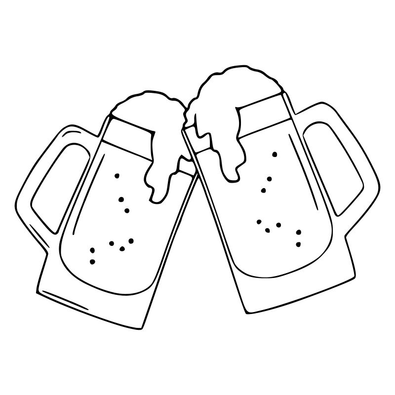 Beer Drawing Party Celebrations Black
