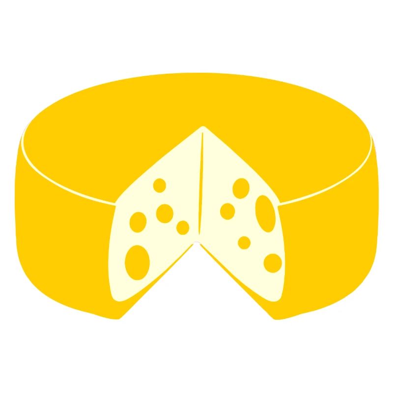 Fromage jaune doré avec pointe coupée