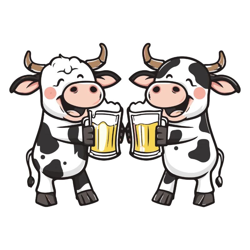 Vache Bande Dessinée Bière Drôle Alcool