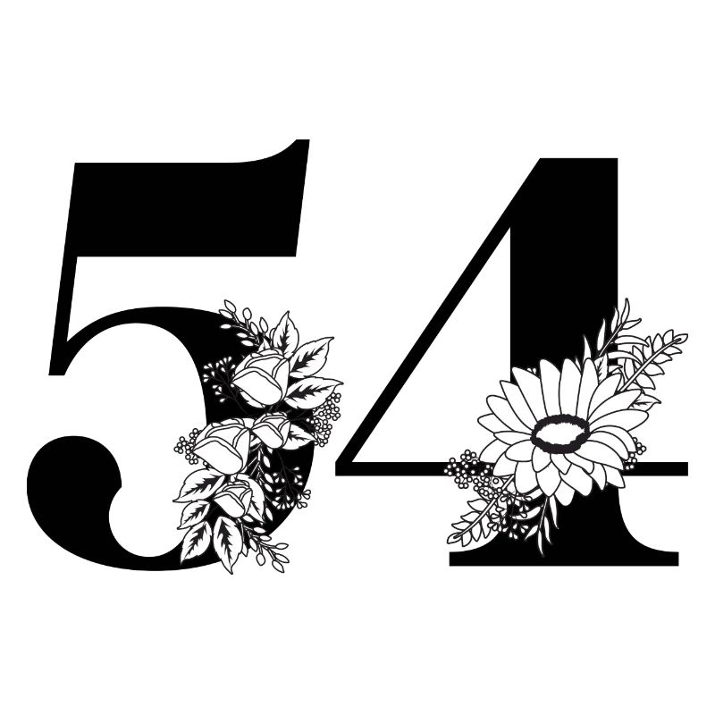Nummer 54 Schwarze Blumen - 54. Blumengeburtstag