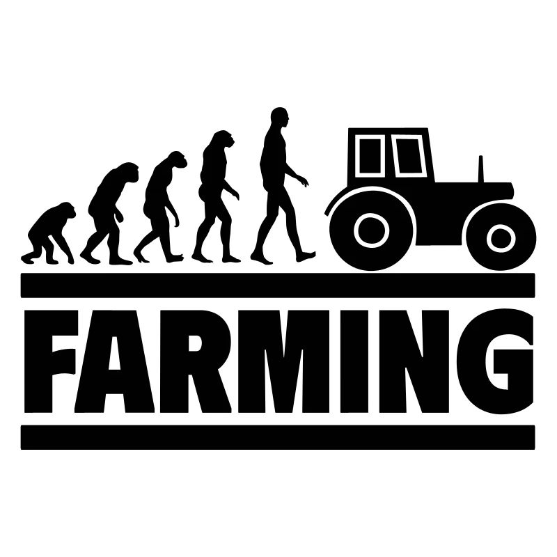 Evolution des Bauern Vom Mensch zum Traktorfahrer
