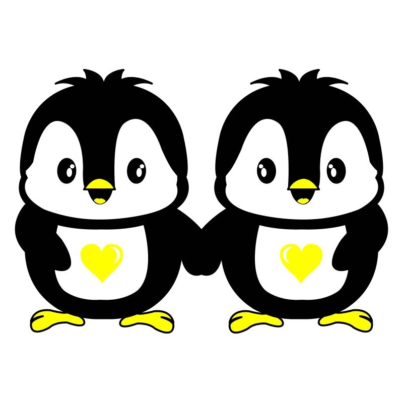 Pingouins Amour mignon