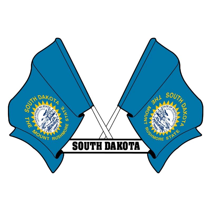 Two flags text SOUTH DAKOTA