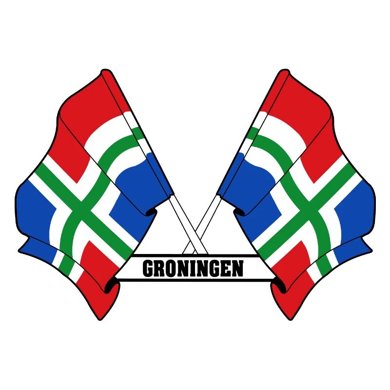 Two flags text GRONINGEN