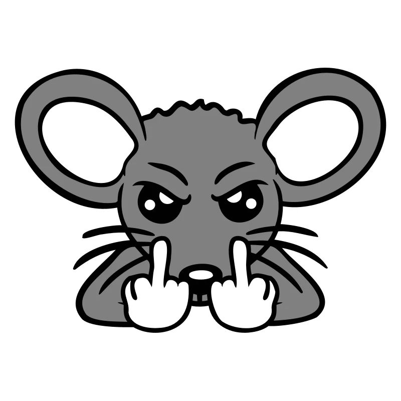 Maus Böse Wütend Frustriert Aggressiv Mittelfinger
