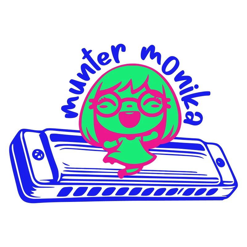 lively monika dancing on the harmonica