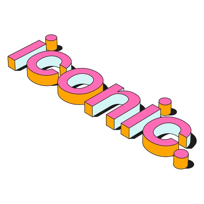 Conception de typographie 3D rétro emblématique