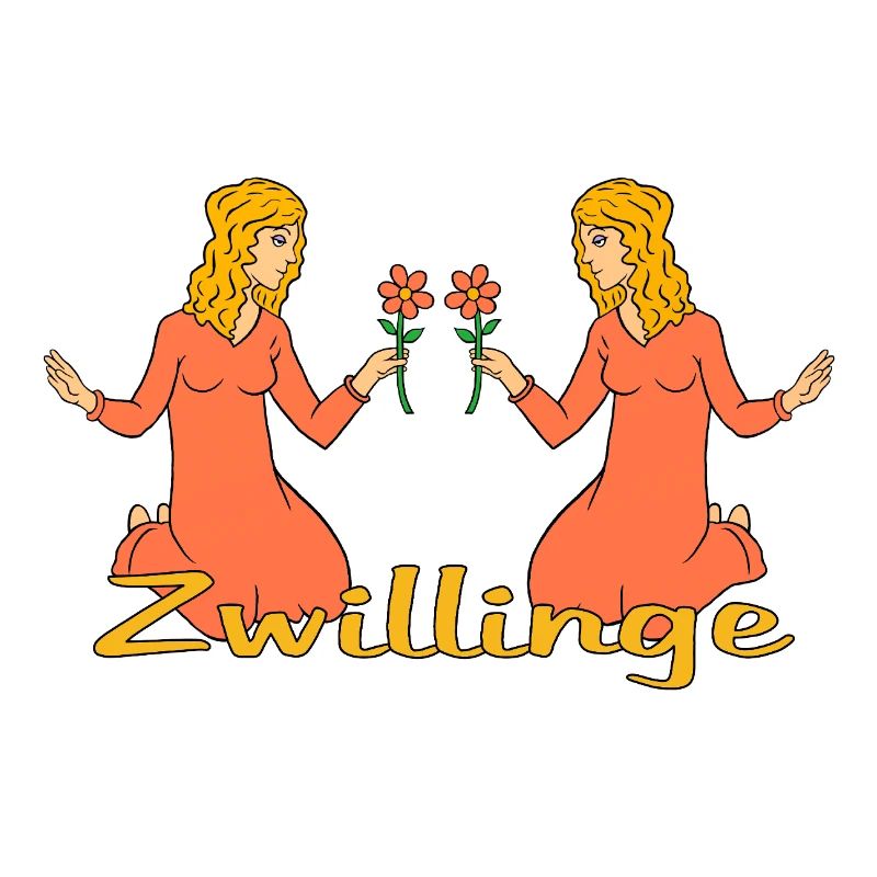 Signe du zodiaque Gémeaux avec une fleur