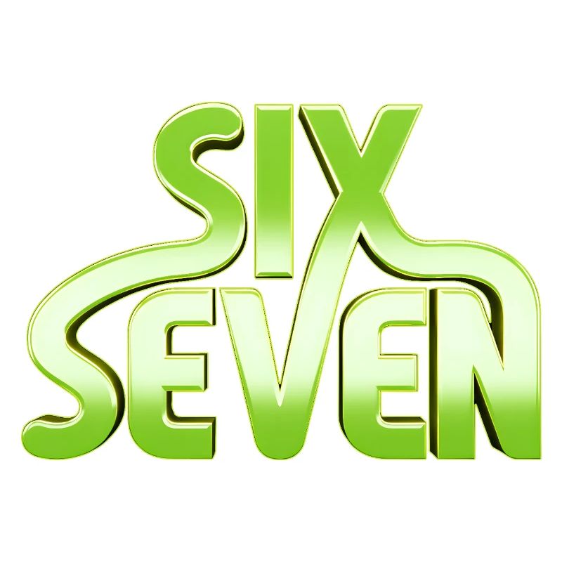 Six Seven 6 7 - 67 - Typographie verte Conception de mèmes