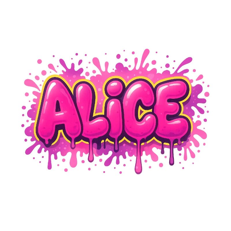 Graffiti ALICE First name, ideal printable gift
