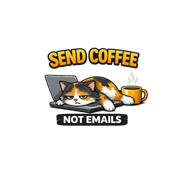 Schreib Kaffee nicht per E-Mail Katze – lustiges Arbeitsshirt