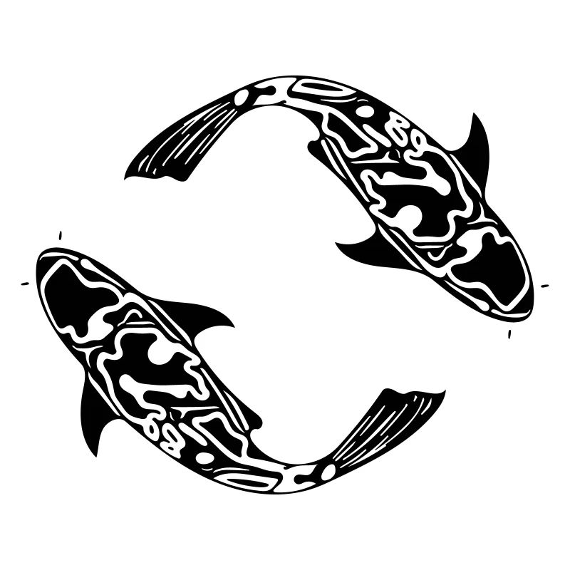 Two Koi Carp Fish Vector