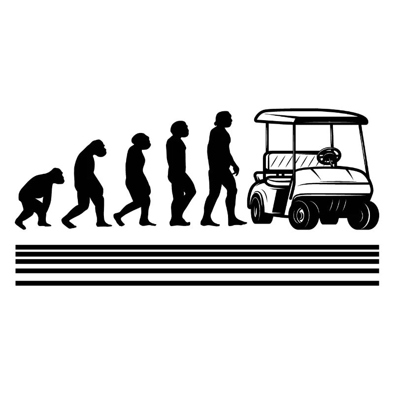 Evolution Graphic Golfer Golf Player Golfing Golf