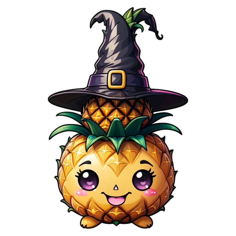 Happy Halloween Pineapple with Magic Hat