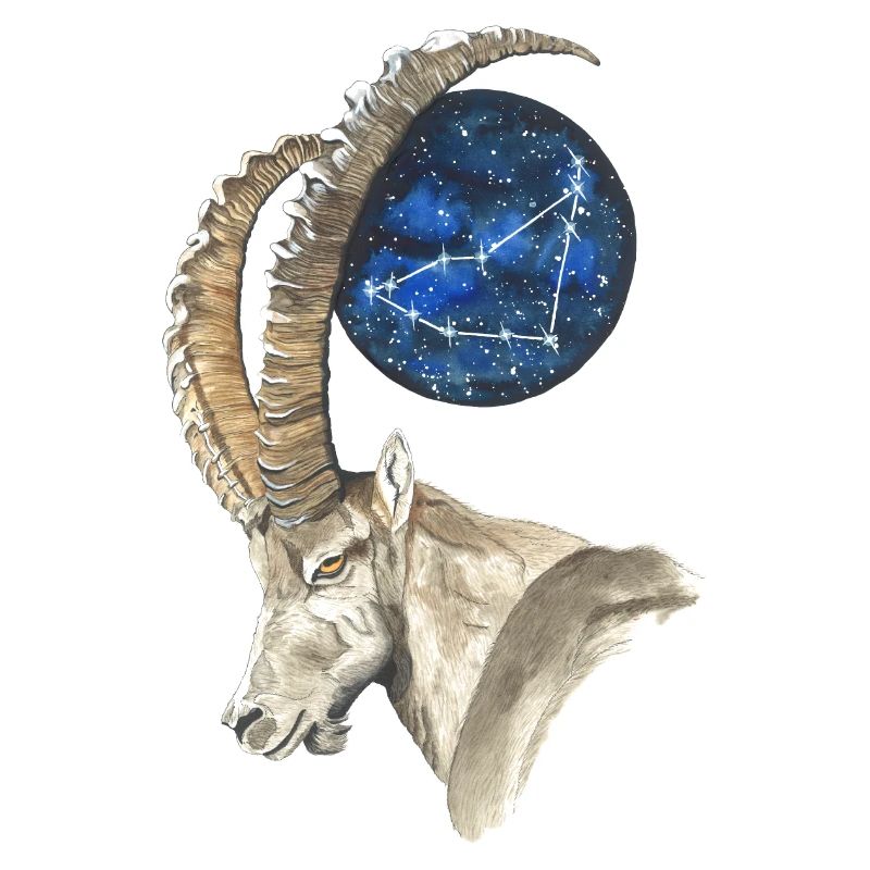 Steinbock mit dem Sternbild Steinbock