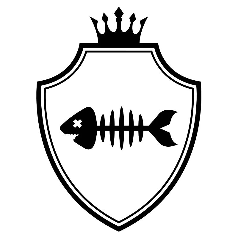 Fisch Wappen Knochen Gräte