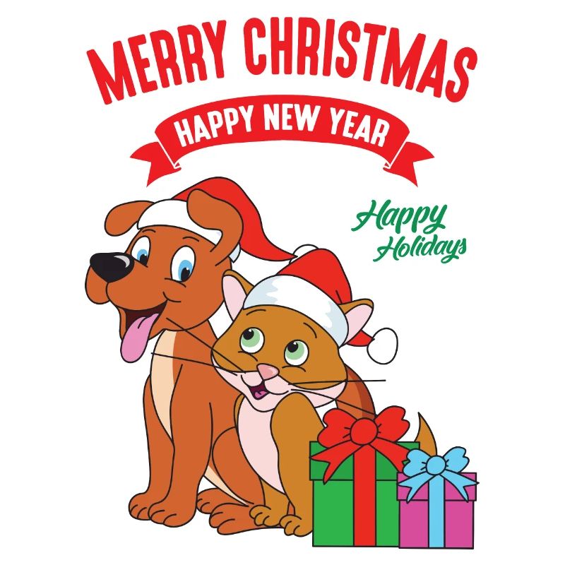 Chat de chien mignon Noël Noël Noël