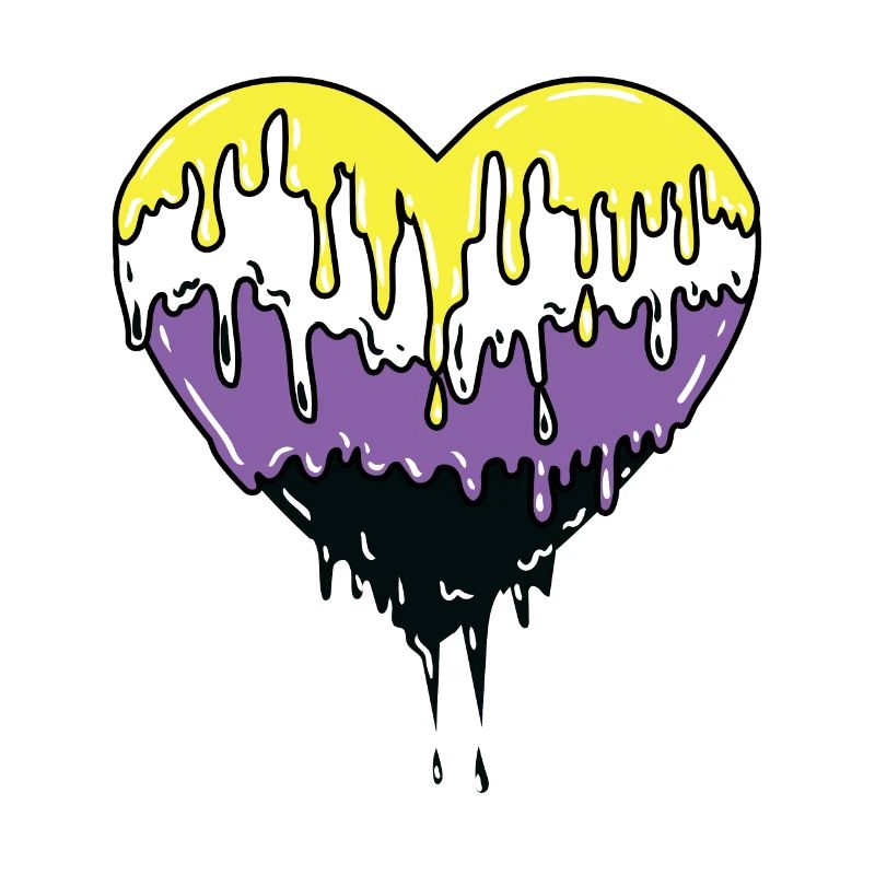 Nonbinary Pride Tropfendes Herz