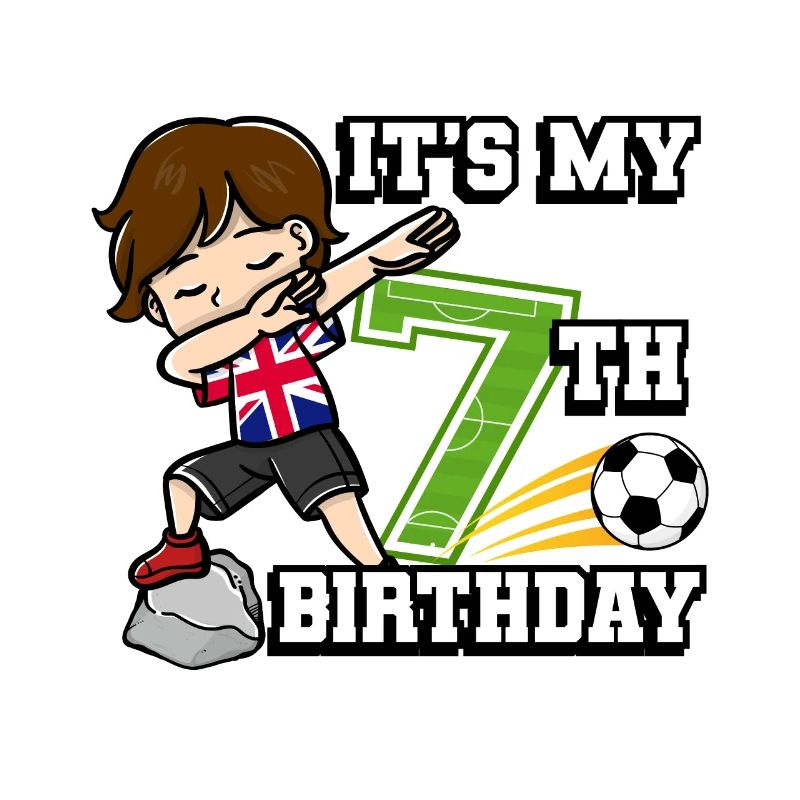 Soccer Boy C’est mon drapeau du 7e anniversaire