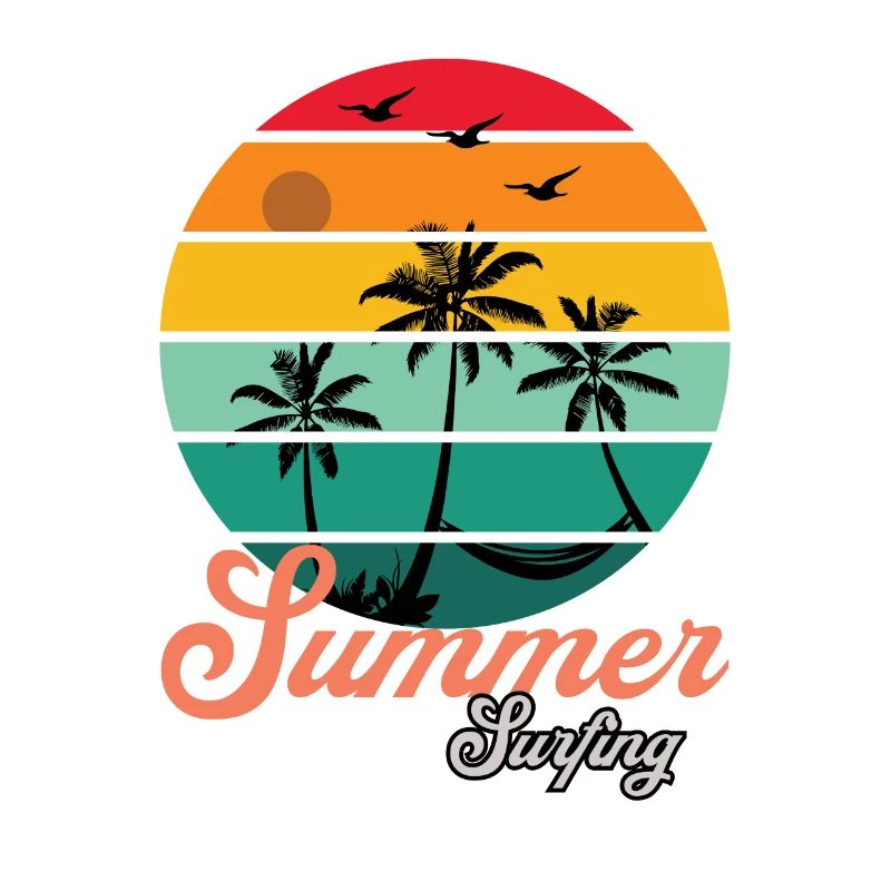 Retro Surfer Summer Design avec des palmiers