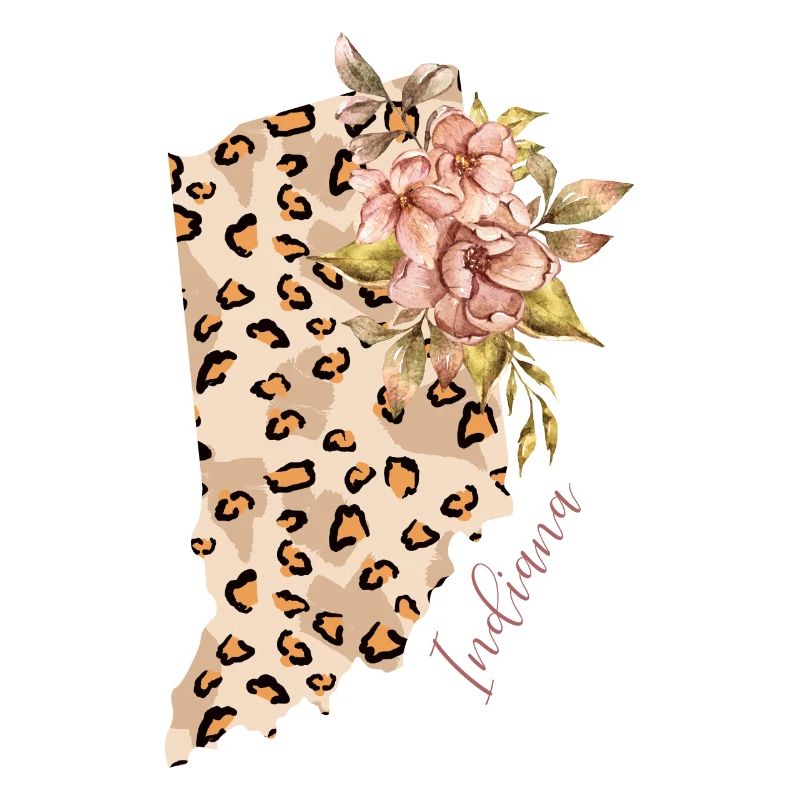 Leopard Pattern Map Leo State Of Indiana
