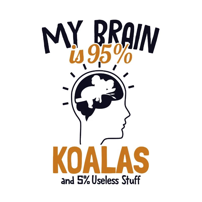 Mon cerveau est composé à 95% de Koalas Koalabear Eucalyptus Koala