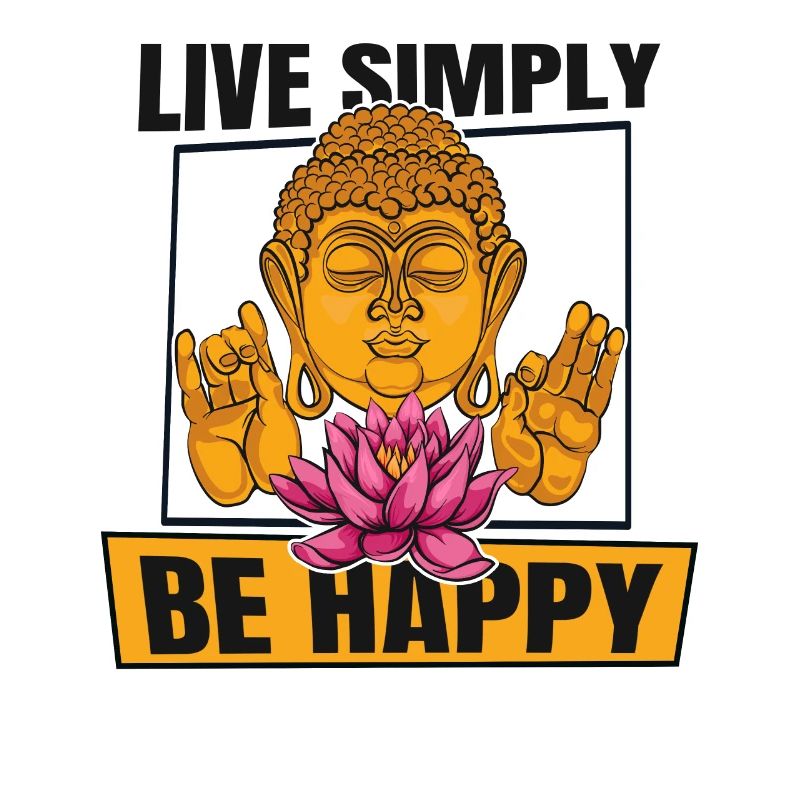 Vivre simplement être heureux Symbole de la statue bouddhiste