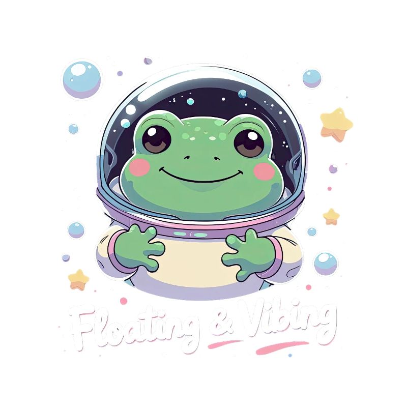 Floating & Vibing – Grenouille astronaute dans l’espace