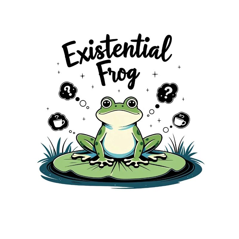 Existential Frog – Funny Brooding Motif