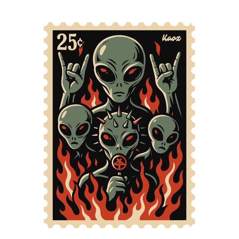 Extraterrestres avec masque et feu