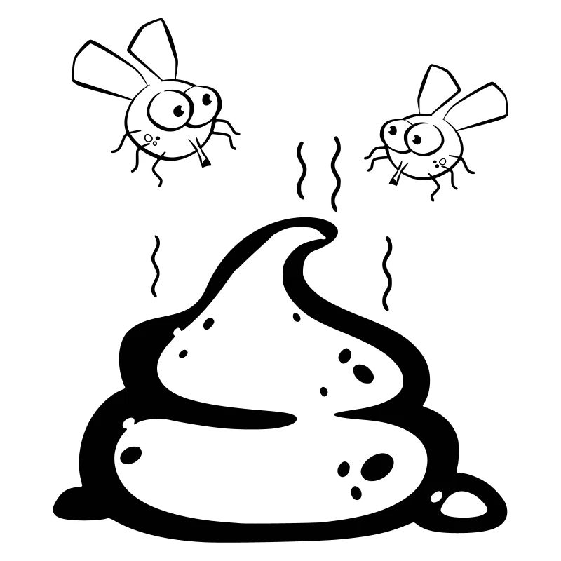 Scheisse mit Fliegenpaar