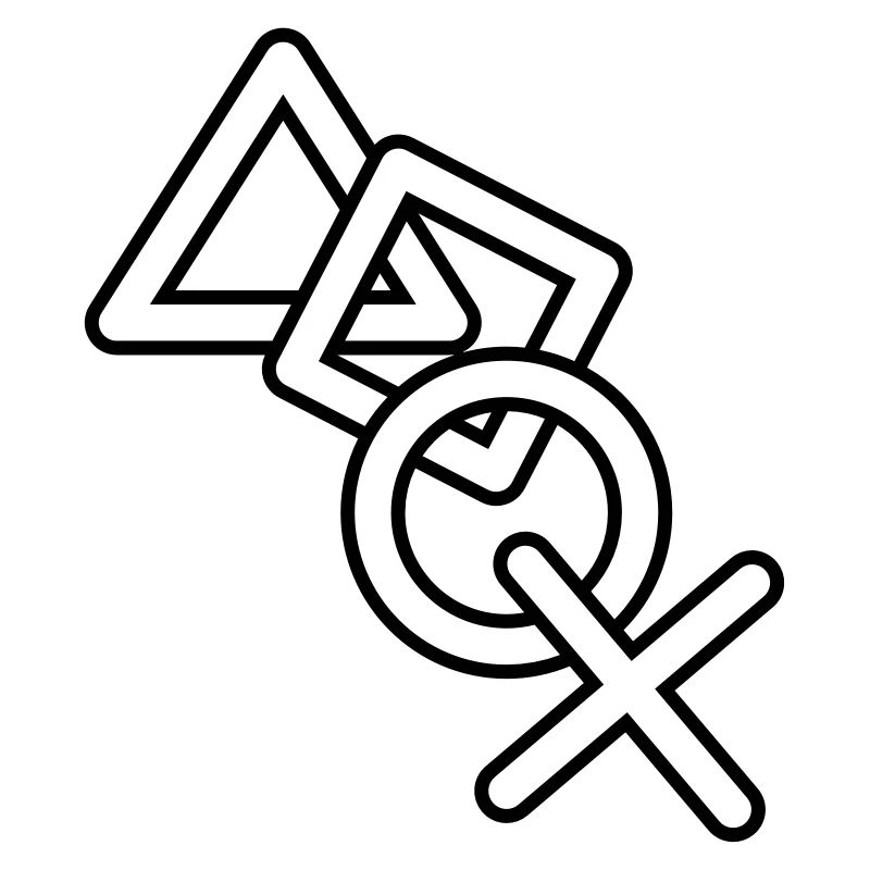 frame silhouette cool X square triangle icons contr