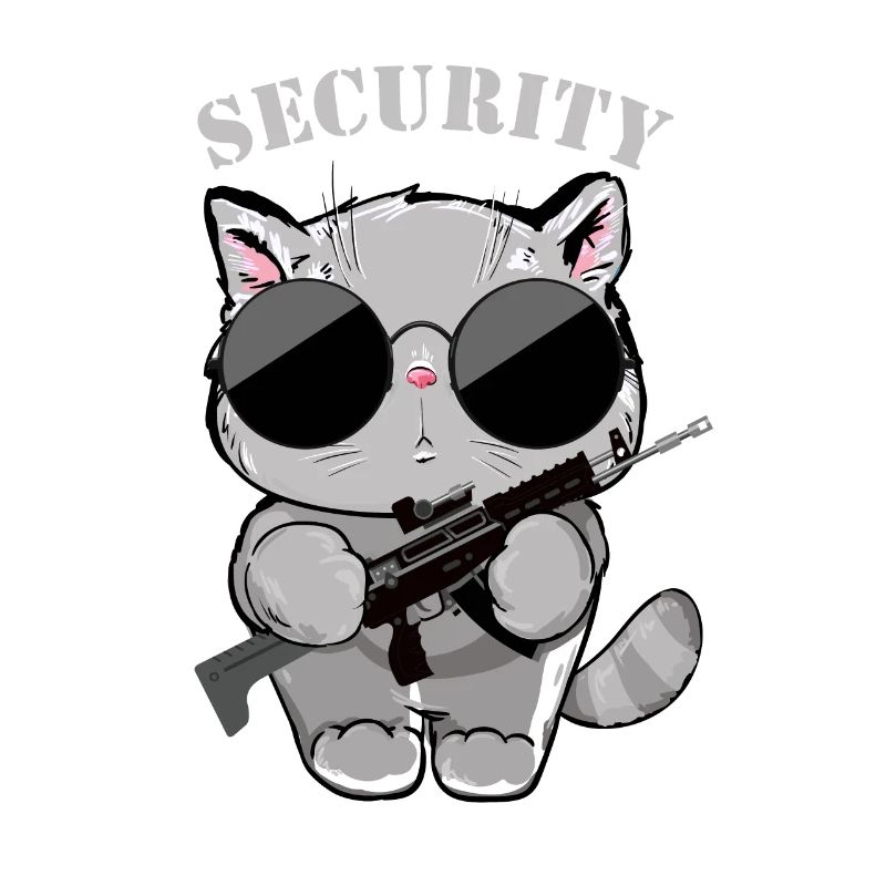 Cat Security Agent with Gun
