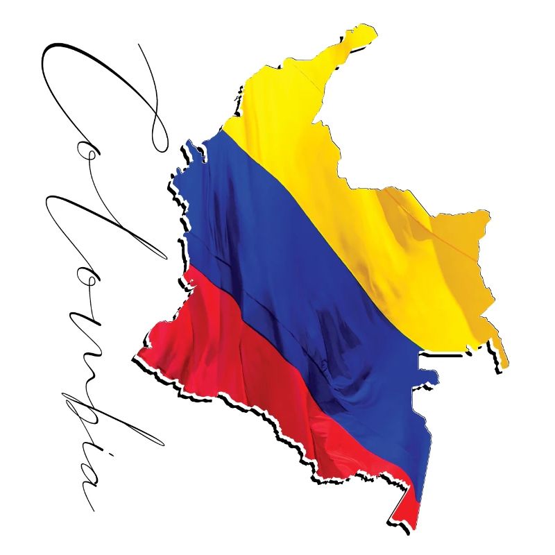 Drapeau de la Colombie réel - Carte drapeau ES / EN