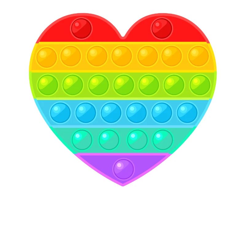 Pop It Popit Herz Bunt Regenbogen
