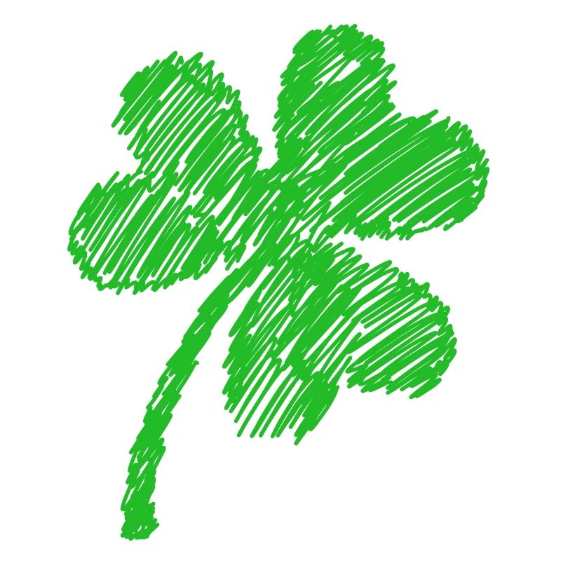 three-leaf clover green doodle