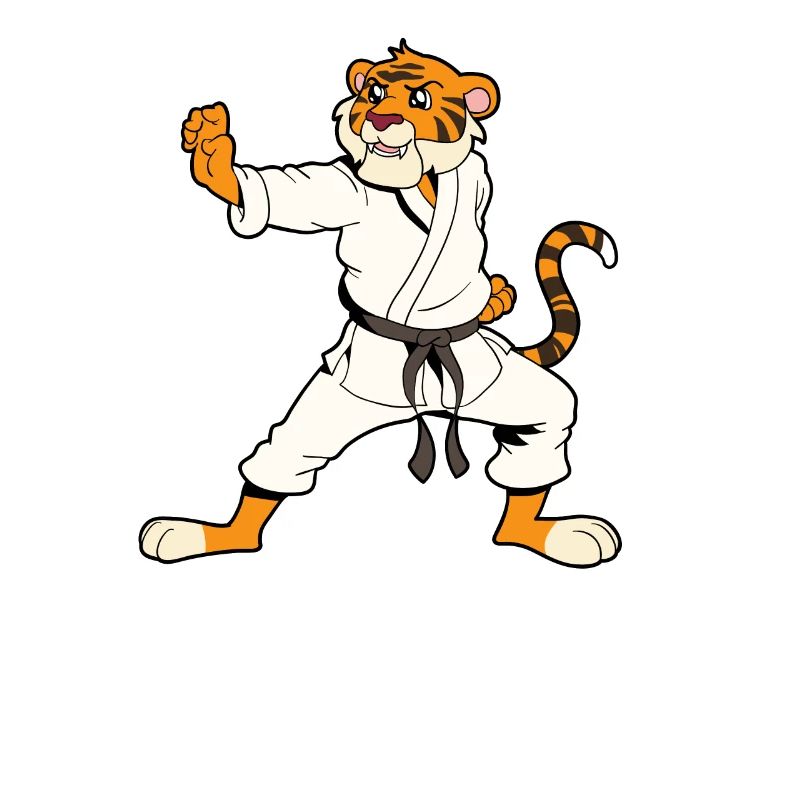 Comic Tiger macht Karate