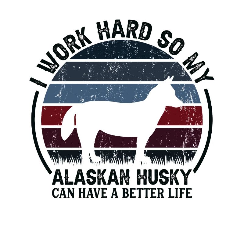 Work Hard - Retro Alaskan Husky