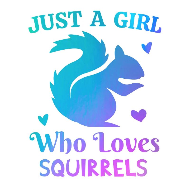 Nur ein Mädchen, das Eichhörnchen liebt rosa lila