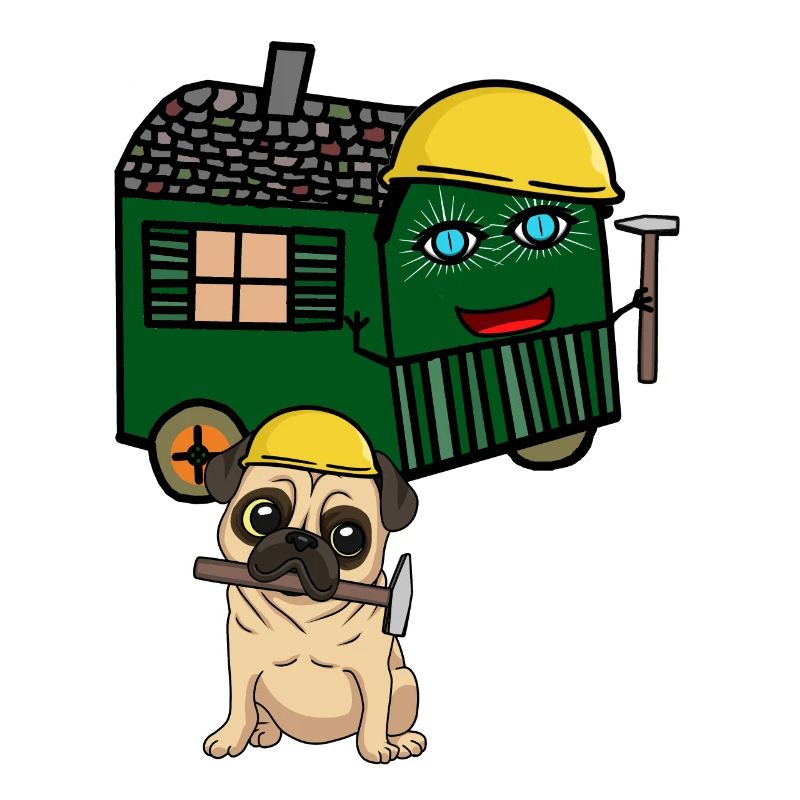 Pug Builder House Builder Construire Construction Remorque Marteau