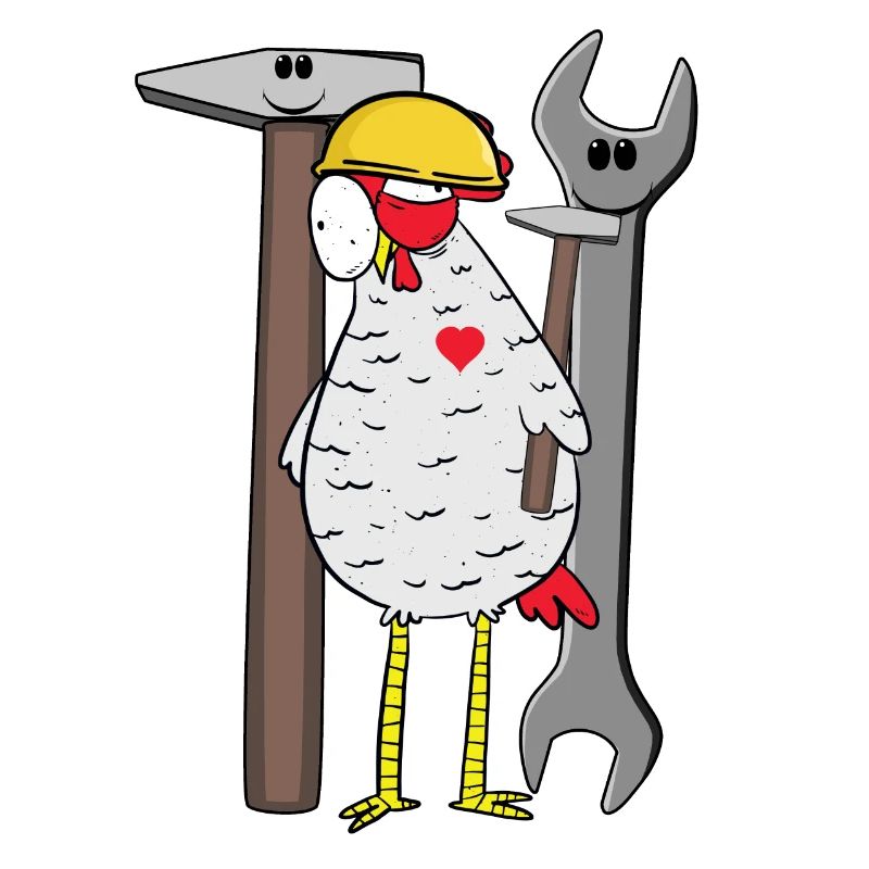 Construction site chicken tool safety helmet builder construction