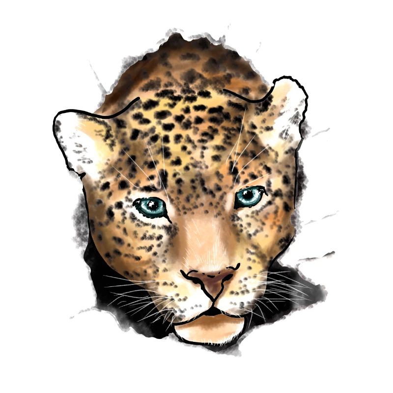 Hervor springender Leopard