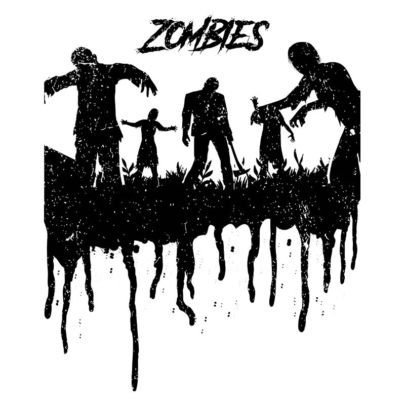 Distressed Zombie Apocalypse Silhouette