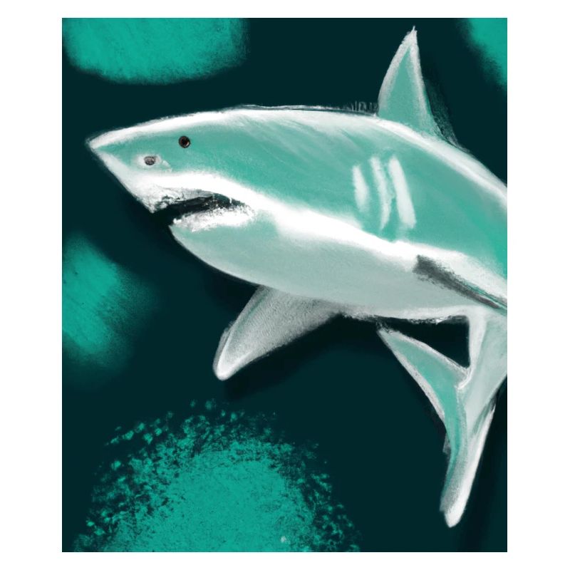 Great White Shark Vincent Van Gogh Style
