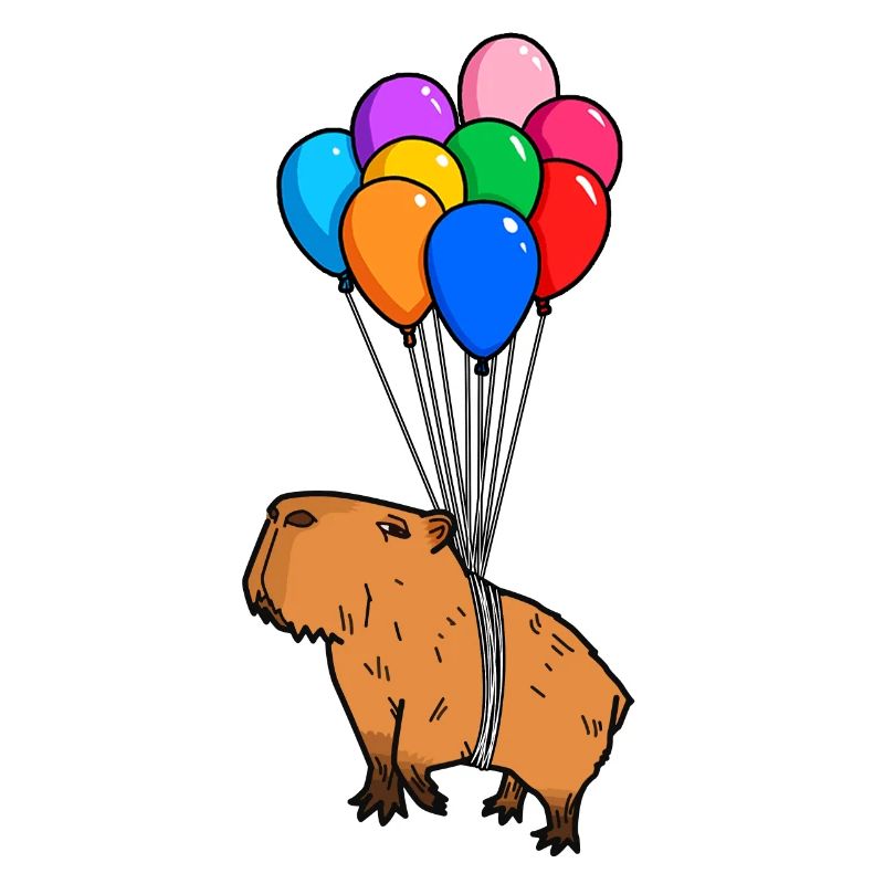 Capybara Rongeur Géant Caver avec Ballons Capybara