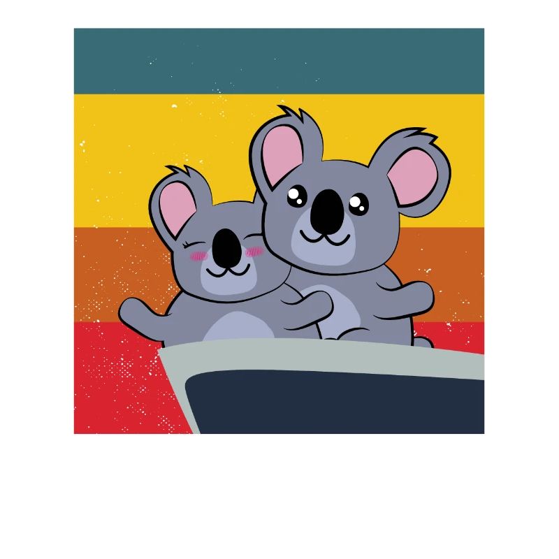 koalas mignons dans la pose du Titanic