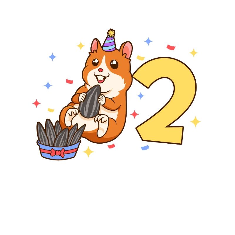 Mit Hamster - Kinder Geburtstag 2 Jahre