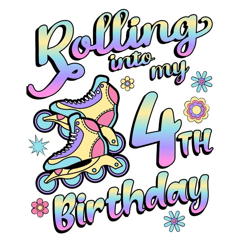 Rolling Into My 4th Birthday Roller Skater Inline